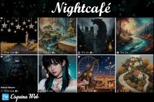Collage de imágenes de la galería de Nightcafe
