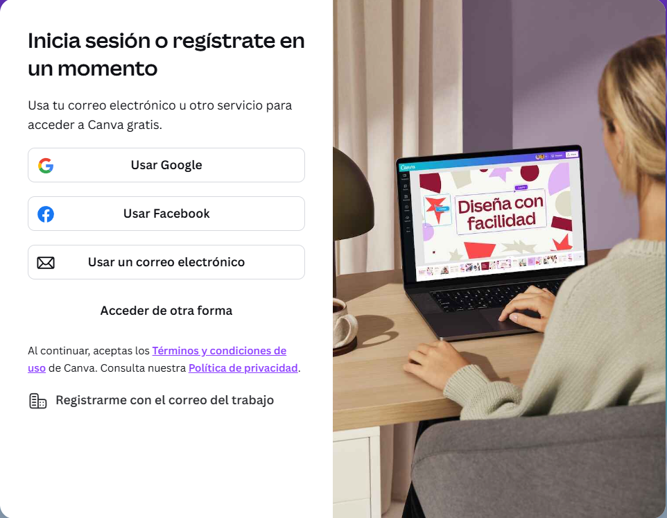 Pantallazo para iniciar sección en Canvas