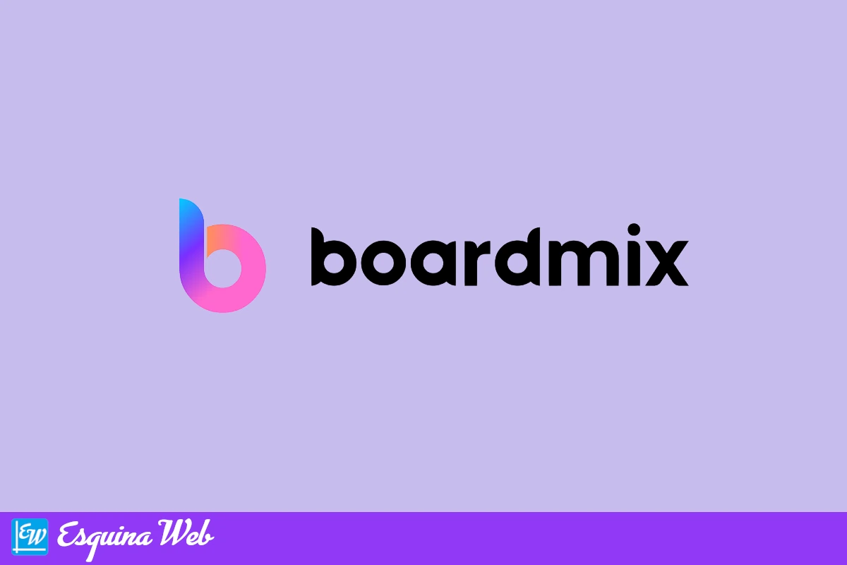 Logo de Boardmix con un fondo morado pastel