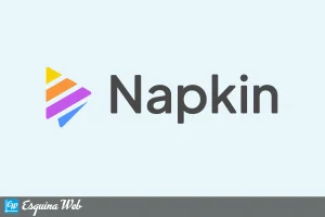 Logo de Napkin AI sobre fondo azul claro utilizado en el artículo de Esquina Web
