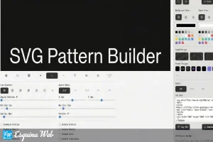 Captura de pantalla de la herramienta SVG Pattern Builder mostrando su interfaz de diseño.