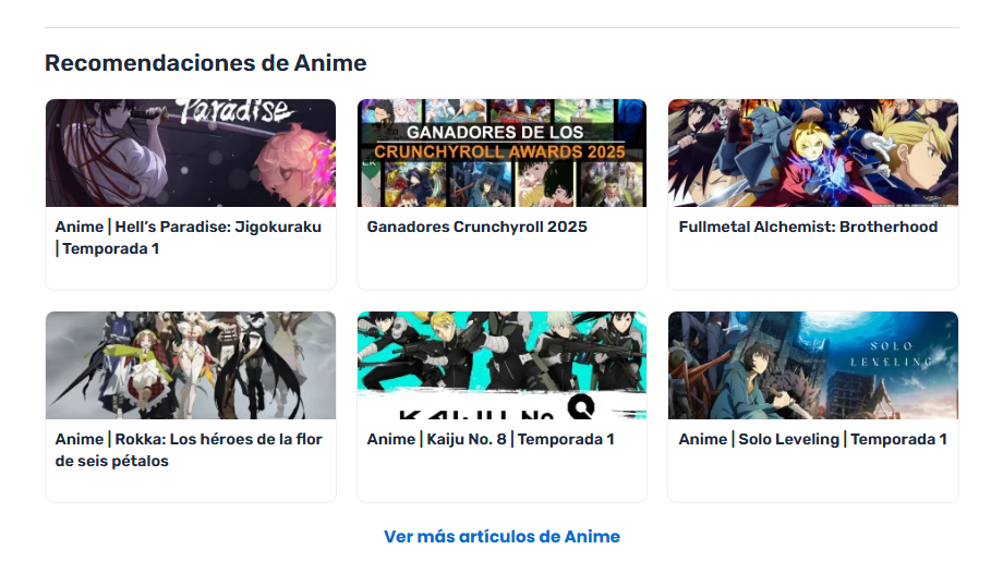 Recomendaciones Grid WordPress