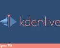 Logo de Kdenlive con diseño en tonos azul y coral para el artículo de Esquina Web