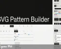 Captura de pantalla de la herramienta SVG Pattern Builder mostrando su interfaz de diseño.