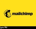 Logo de Mailchimp en fondo amarillo, con el ícono del mono y el texto Mailchimp en negro